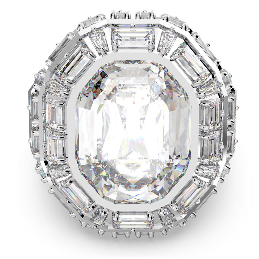 Swarovski Mesmera cocktail ring Octagon cut, White, Rhodium plated 58 / 8 - Picture 3 of 11